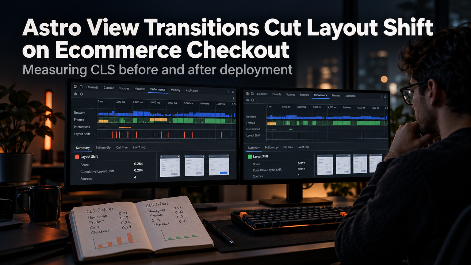 Astro View Transitions Cut Layout Shift on Ecommerce Checkout