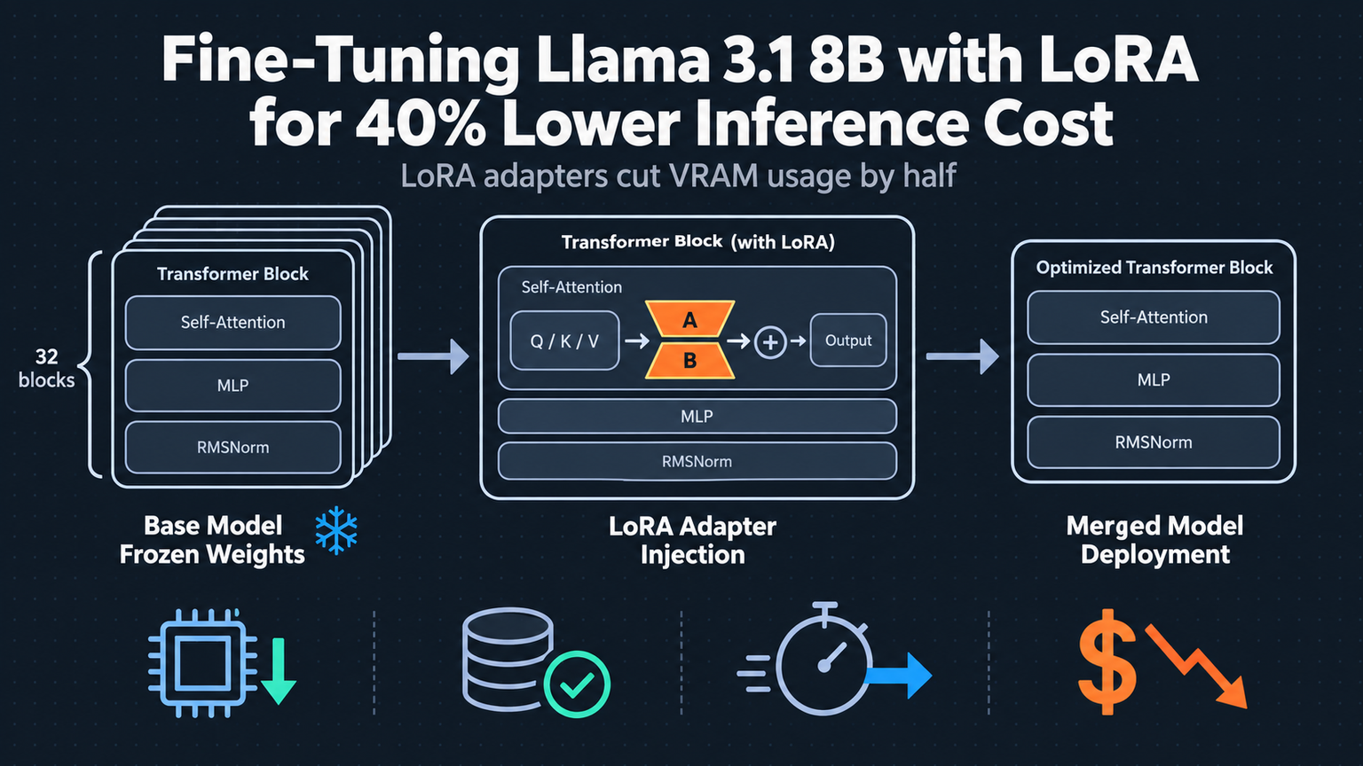 Fine-Tuning Llama 3.1 8B with LoRA for 40% Lower Inference Cost