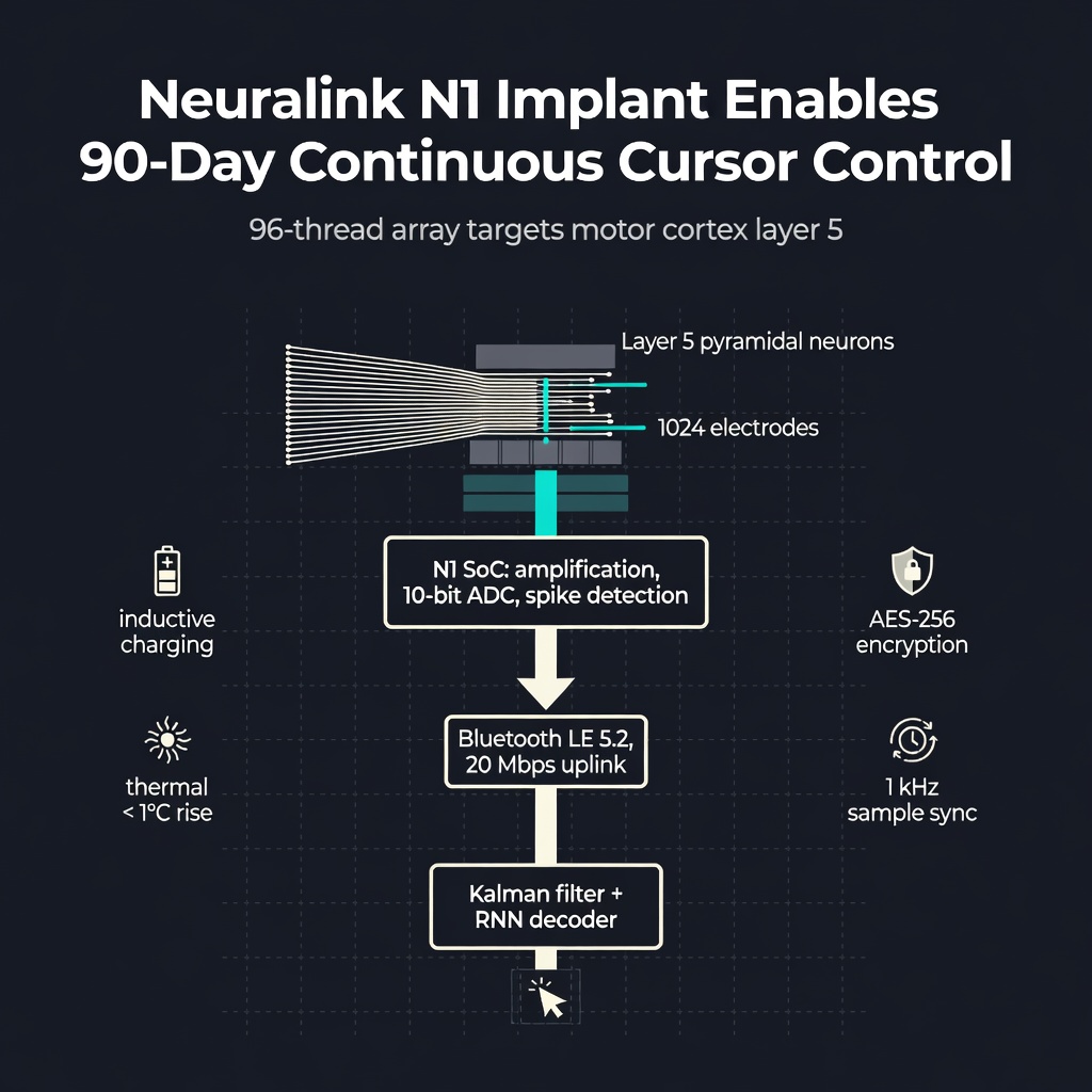 Neuralink N1 Implant Enables 90-Day Continuous Cursor Control