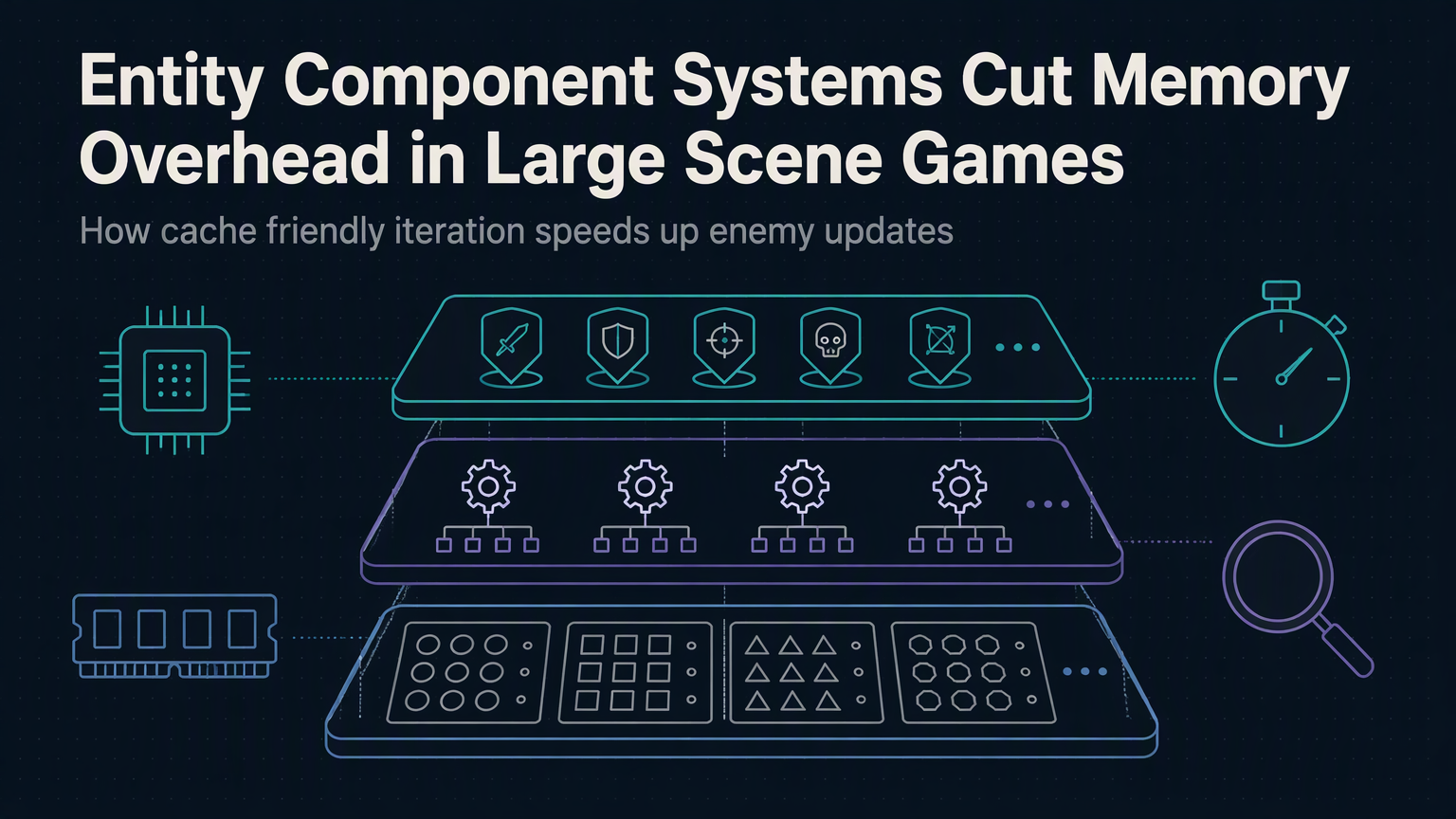 Entity Component Systems Cut Memory Overhead in Large Scene Games