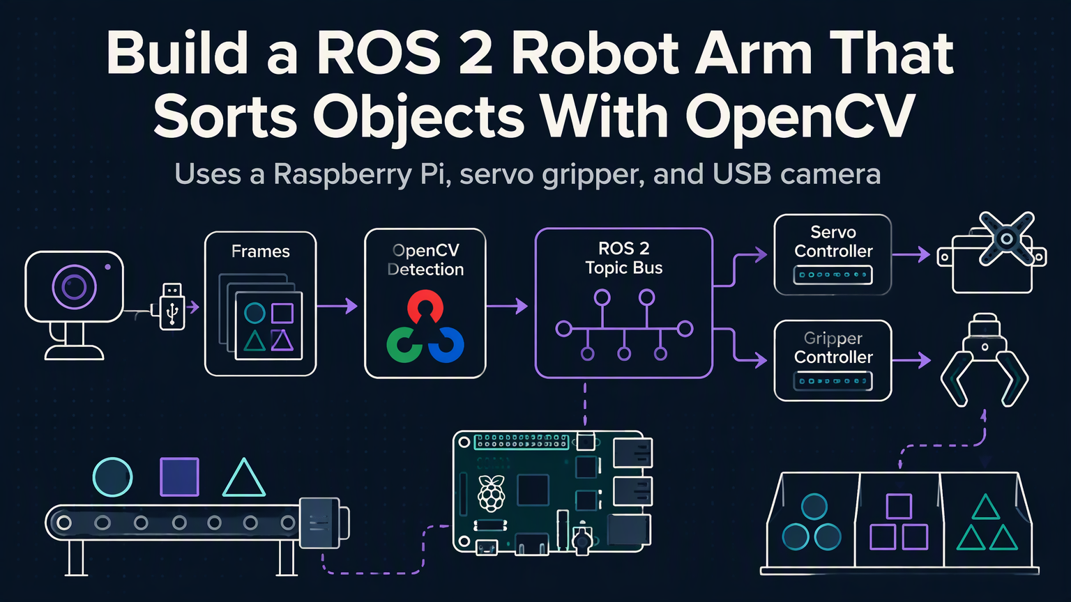 Build a ROS 2 Robot Arm That Sorts Objects With OpenCV